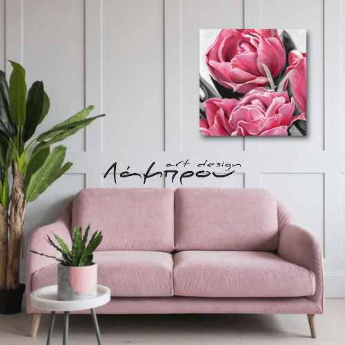 M477 - Πίνακας ανθισμένο ροζ τριαντάφυλλο