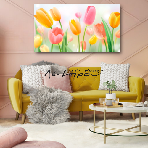 M597 - Πίνακας λουλούδια με όμορφα χρώματα