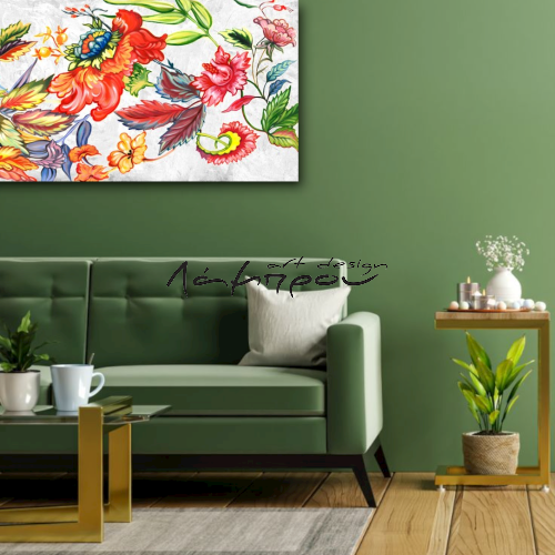 M703 - Πίνακας λουλούδια σε έντονα χρώματα