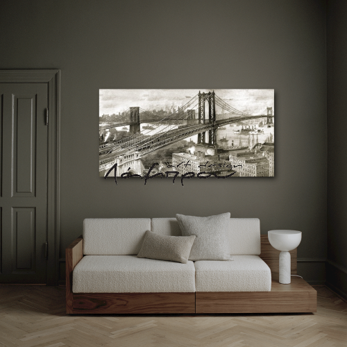 M759 - Πίνακας Γέφυρα του Μανχάταν σέπια