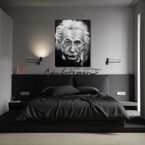M865 - Πίνακας Άλμπερτ Αϊνστάιν κάθετη ζωγραφική