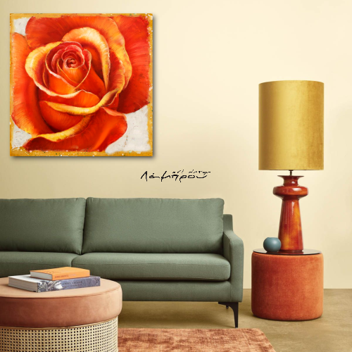 M894 - Πίνακας πορτοκαλί τριαντάφυλλο