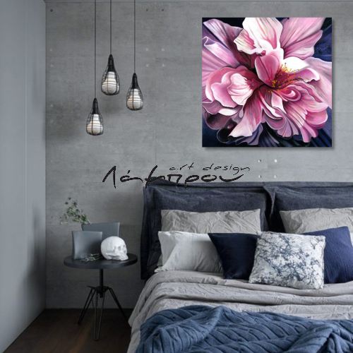M593 - Πίνακας ροζ μοβ λουλούδι