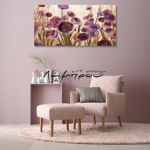 WA015 - Πίνακας μοβ λουλούδια
