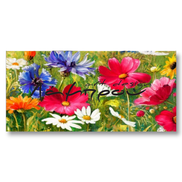 HK0525 - Πίνακας πολύχρωμα λουλούδια