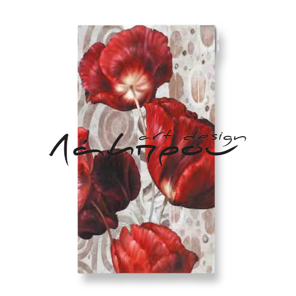 M394 - Πίνακας κόκκινα λουλούδια κάθετα
