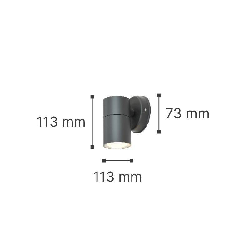 it-Lighting Eklutna 1xGU10 Outdoor Wall Lamp Grey D:11.3cmx11.3cm (80200534)