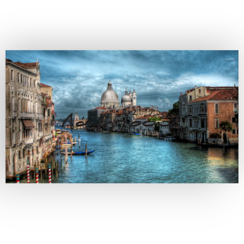 VE014 - Πίνακας Βενετία σε μπλε φόντο
