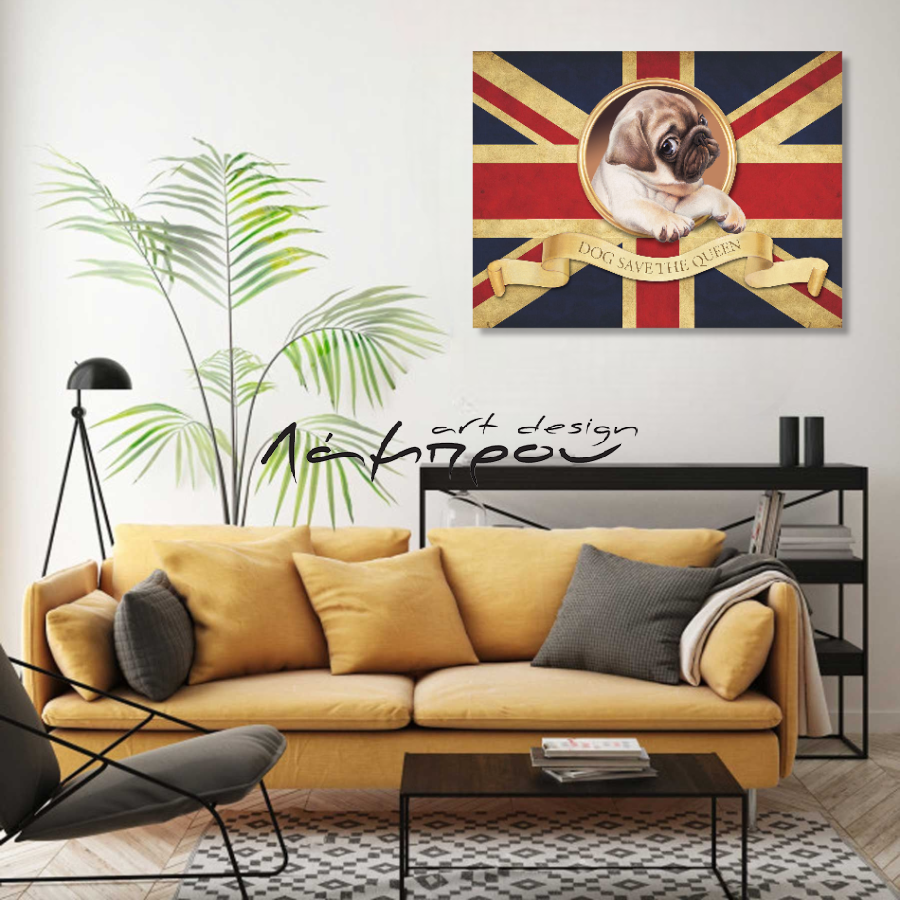 M1008 - Πίνακας σκύλος σε σημαία