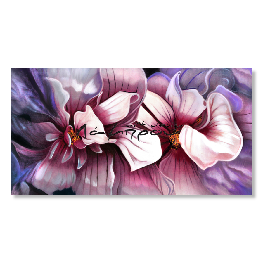 M592 - Πίνακας ροζ μοβ λουλούδια