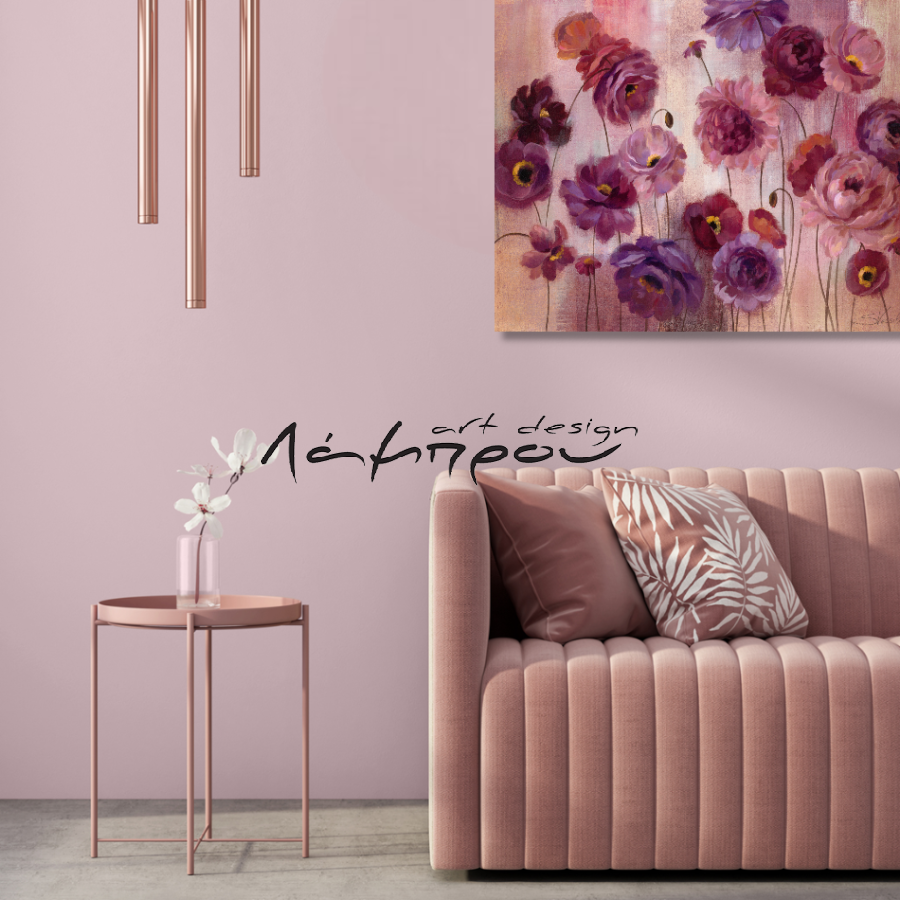 WA037 - Πίνακας ροζ και μοβ άνθη