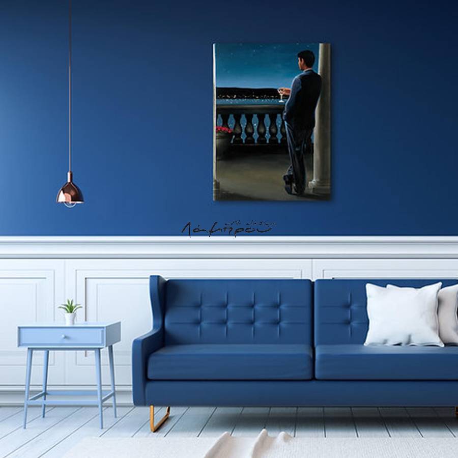 WA111 - Πίνακας άνδρας με θέα τη θάλασσα