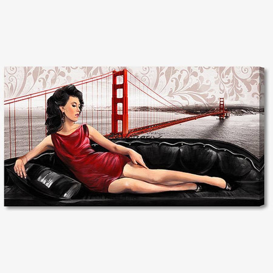M992 - Πίνακας γυναίκα στον καναπέ