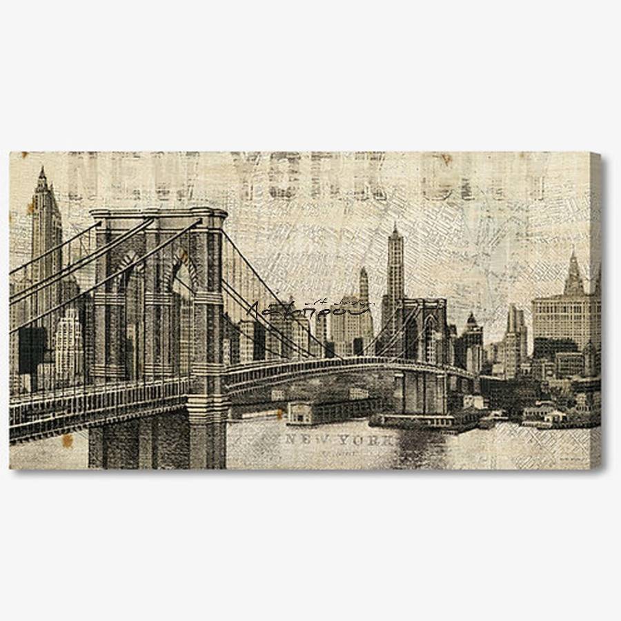 WA099 - Πίνακας γέφυρα του Μπρούκλιν της Νέας Υόρκης