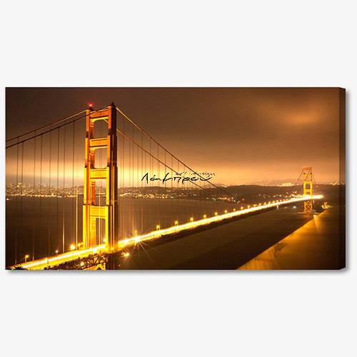 M948 - Πίνακας Golden Gate Bridge ζεστά χρώματα