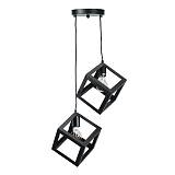 Κρεμαστό φωτιστικό από μαύρο μέταλλο 2XE27 D:20cm (4400-2-BL-ΡΟΖΕΤΑ)