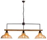 Φωτιστικό Πολύφωτο 3φ Ξύλο/Μέταλλο σκουριά/Γυαλί Ε27