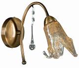 Απλίκα Μέταλλο μπρονζέ Ε14 με γυαλί