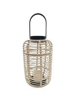 Φανάρι rattan φυσικό με κερί LED 21Χ36