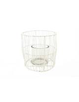 Κηροπήγιο μετ.συρμάτινο λευκό 14Χ14