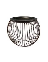 Τραπέζι βοηθ.μπουλ μεταλ.μπρονζέ με μαύρο καπάκι 40X33