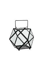 Φανάρι μεταλ.πολυγ.μαύρο 30Χ24