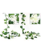 Γιρλάντα με λουλουδια λευκά 190εκ.