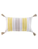 Μαξιλάρι βαμβ.30Χ50 ριγέ naturaline κίτρινο με πον πον