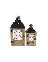 Φανάρι ξύλινο καφέ σ/2 ( 18Χ18Χ37+24Χ24Χ50)