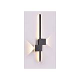 Inlight Επιτοίχιο φωτιστικό LED 14W & 2*3W 3CCT από μαύρο μέταλλο (43043-BL)