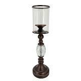 ΜΕΤΑΛΛΙΚΟ ΚΗΡΟΠΗΓΙΟ ΚΑΦΕ ΚΡΥΣΤΑΛΛΟΣ ΜΕ ΓΥΑΛΙ - Φ14x51cm 4/KIB