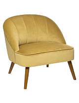 Πολυθρόνα ώχρα με ξύλινα πόδια 78x72x71 cm