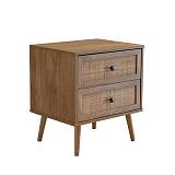 AMMOS ΚΟΜΟΔΙΝΟ 2ΣΥΡΤΑΡΙΑ ΦΥΣΙΚΟ ΜΕ RATTAN 50x39xH54,8cm