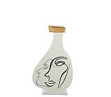 ΚΕΡΑΜΙΚΟ ΒΑΖΟ ΛΕΥΚΟ ΜΑΤ ΜΕ ΖΩΓΡΑΦΙΑ ΠΡΟΣΩΠΟ ΚΑΙ ΧΡΥΣΟ ΧΕΙΛΟΣ 19Χ9Χ32,5ΕΚ