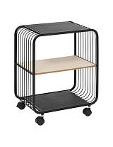 Ραφιέρα με ρόδες μεταλλική/ξύλο 43,3 x 28 x 53 cm