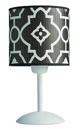 Φωτιστικό Πορτατίφ μέταλλο/αμπαζούρ γκρί/λευκό Ε27 Φ15