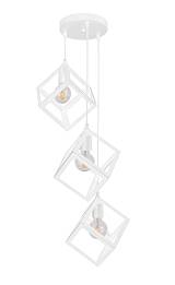 PDC 1249-3 WH CHN  ΡΟΖΕΤΑ ΜΕΤΑΛΙΚΗ 3/Φ ΜΕ ΚΡΕΜΑΣΤΟΥΣ ΛΕΥΚΟΥΣ  ΚΥΒΟΥΣ 3ΧΕ27