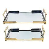 ΔΙΣΚΟΙ ΜΕΤΑΛΛΙΚΟI ΧΡΥΣΟ ΣΕΤ/2 ΟΡΘΟΓΩΝΙΟ ΜΕ ΚΑΘΡΕΦΤΗ - S:20x30, L:26x36cm 4/ΚΙΒ