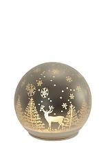 ΓΥΑΛΙΝΗ ΜΠΑΛΑ ΑΣΗΜΙ  ΜΕ LED 12Χ12Χ11,5EK