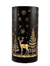 ΓΥΑΛΙΝΗ ΒΑΣΗ ΚΥΛΙΝΔΡΙΚΗ ΜΑΥΡΗ ΜΕ LED 10Χ10Χ20ΕΚ