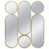 ΜΕΤΑΛΛΙΚΟΣ ΚΑΘΡΕΦΤΗΣ ΤΟΙΧΟΥ ΧΡΥΣΟ ΚΥΚΛΟΙ/ΟΒΑΛ (ΣΥΝΘΕΣΗ X6) - 75.5x2.5x90.5cm 1/KIB