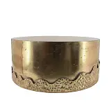 ΜΕΤΑΛΛΙΚΟ ΤΡΑΠΕΖΑΚΙ ΧΡΥΣΟ ΣΤΡΟΓΓΥΛΟ ΚΥΜΑΤΙΣΤΗ ΒΑΣΗ - Φ82x36.5cm 1/KIB