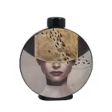 ΚΕΡΑΜΙΚΟ ΚΥΚΛΙΚΟ ΚΟΥΠ ΜΕ ΚΑΠΑΚΙ ΜΕΓΑΛΟ ΓΥΝΑΙΚΑ ΜΕ ΚΑΠΕΛΟ ΜΑΥΡΟ/ΧΡΥΣΟ & ΨΑΡΑΚΙΑ - 28x9x33cm 4/KIB