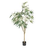 PEACOCK TREE ΔΕΝΤΡΟ ΤΕΧΝΗΤΟ ΣΕ ΓΛΑΣΤΡΑ 220cm PE ΠΡΑΣΙΝΟ ΜΕΤΑΞΩΤΟ ΥΦΑΣΜΑ