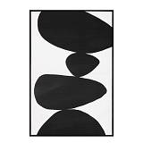 TREMBLING STONE ΠΙΝΑΚΑΣ ΔΙΑΚΟΣΜΗΣΗΣ 60x90x4cm ΚΑΜΒΑΣ ΛΕΥΚΟ ΜΑΥΡΟ ΞΥΛΟ ΜΑΥΡΟ