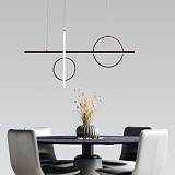 Κρεμαστό φωτιστικό LED 55W 3000K σε μαύρη απόχρωση D:100cm (6043)