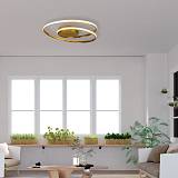 Πλαφονιέρα οροφής LED 36W 3000K από αλουμίνιο σε χρυσαφί απόχρωση D:45cm (42028-GL)