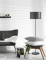 Φωτιστικό δαπέδου μέταλλο/αμπαζούρ μαύρο/λευκό Ε27