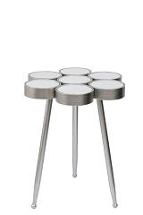 ΤΡΑΠΕΖΙ ΑΣΗΜΙ  ΜΕΤΑΛΛΙΚΟ ΒΟΗΘΗΤΙΚΟ 50Χ50Χ60ΕΚ ΜΕ ΚΥΚΛΟΥΣ