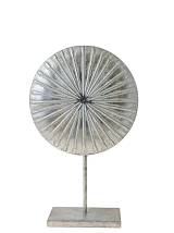 ΔΙΑΚΟΣΜΗΤΙΚΟ ΜΕΤΑΛΛΙΚΟΣ ΚΥΚΛΟΣ ΑΣΠΡΟΣ  ΑΣΗΜΙ ΜΕ ΒΑΣΗ.ΜΕΓΕΘΟΣ 24,5Χ10Χ40ΕΚ